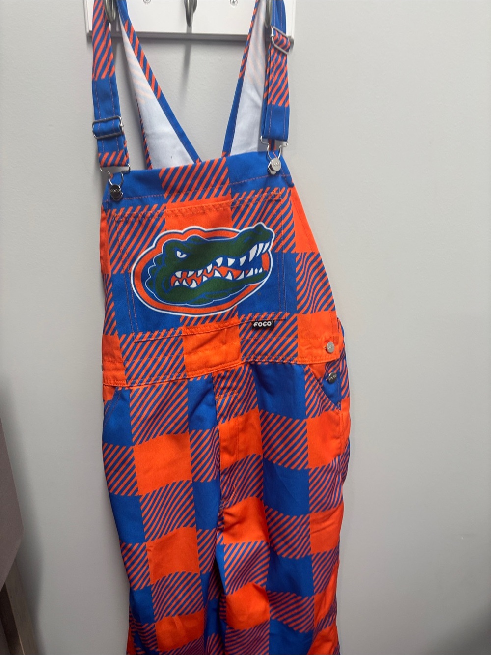 University of Florida Gators Orange & Blue Plaid Overalls